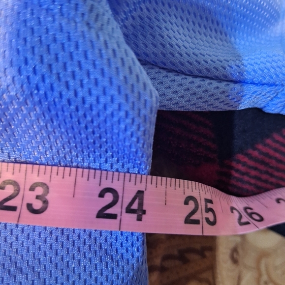 A Jerzees Blue V-Neck Men's Shirt in a Mens Size Large. - Picture 5 of 7